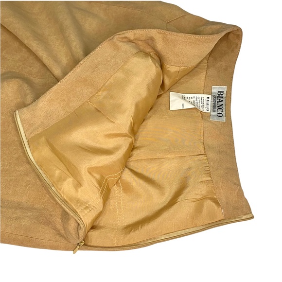 Bianco Couture Faux Suede Women’s 9 Soft Skirt Connecting Front Pockets Zipper - Picture 8 of 12